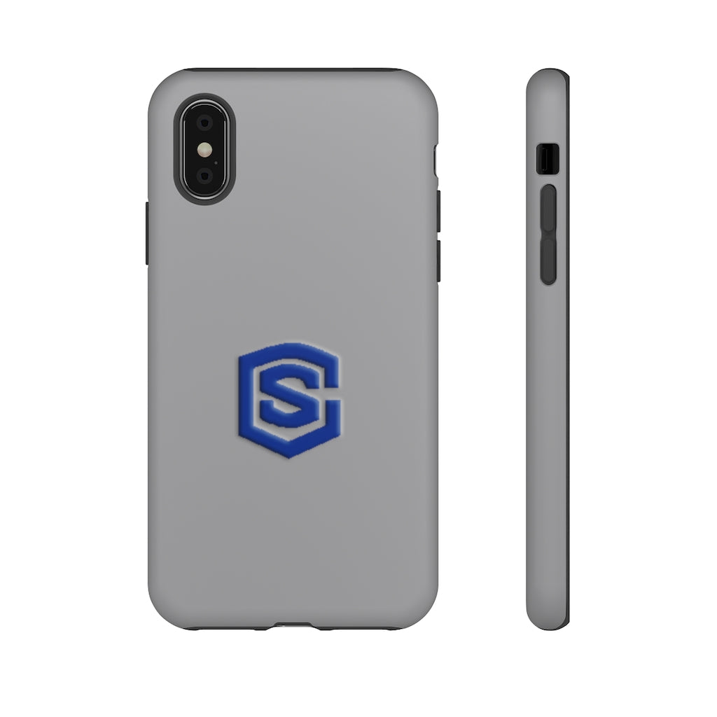 Grey Tough Cases Blue Logo