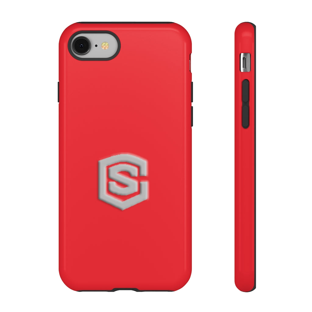 Red Tough Cases Silver Logo