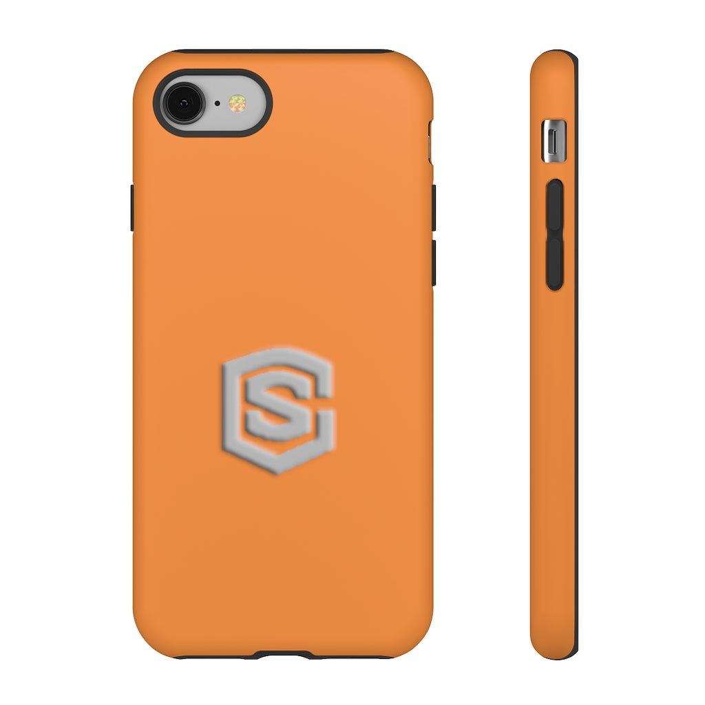 Orange Tough Cases Silver Logo