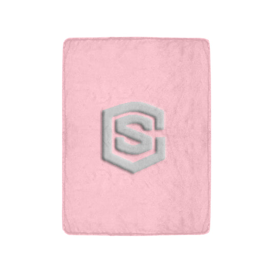 Pink Ultra-Soft Micro Fleece Blanket with Silver Logo Ultra-Soft Micro Fleece Blanket 30"x40"