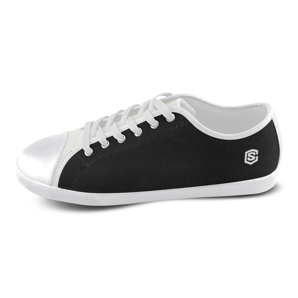White Logo Men's Canvas Shoes (Model 016)