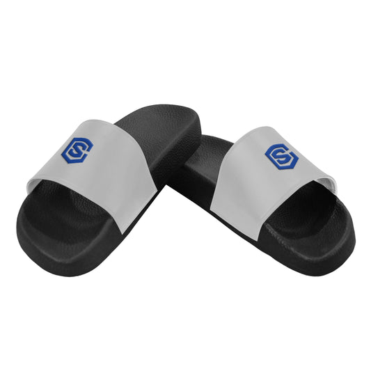 blue logo Men's Slide Sandals (Model 057)
