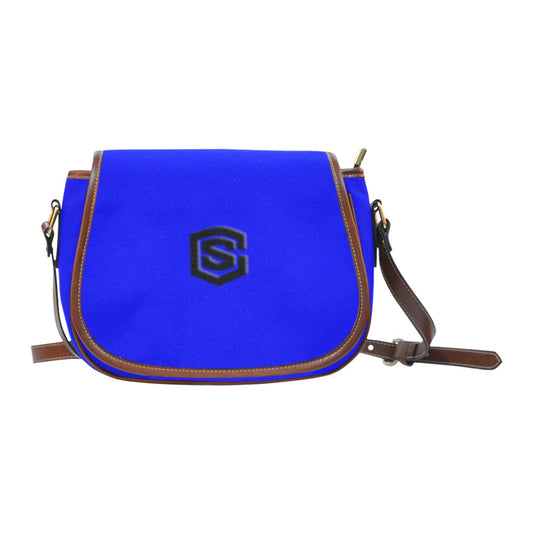 BLUE Saddle Bag WITH BLACK LOGO Saddle Bag (Model 1649) (Small)