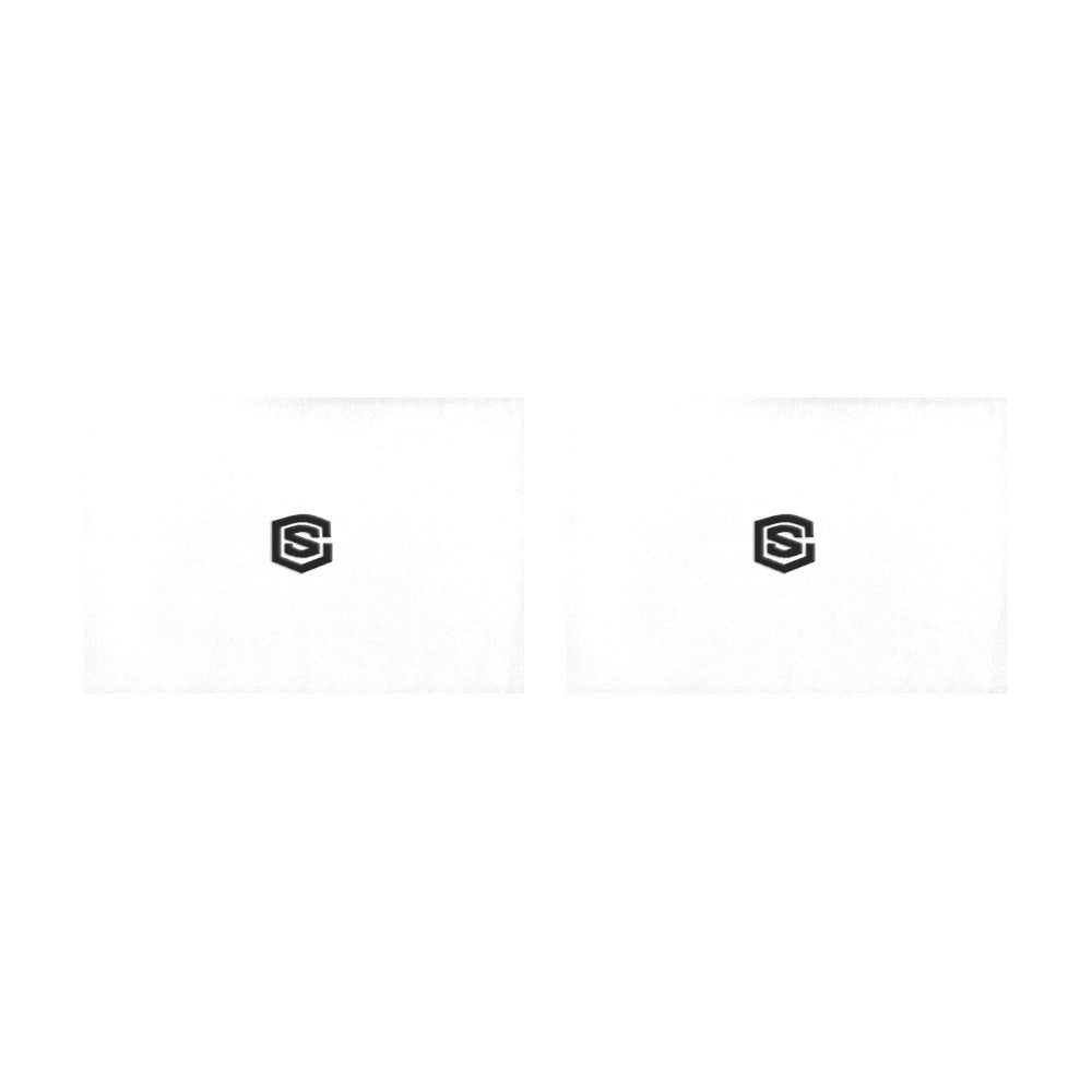 White Placemats 12" x 18" With Black Logo Placemats 12" x 18" (Set of 2)
