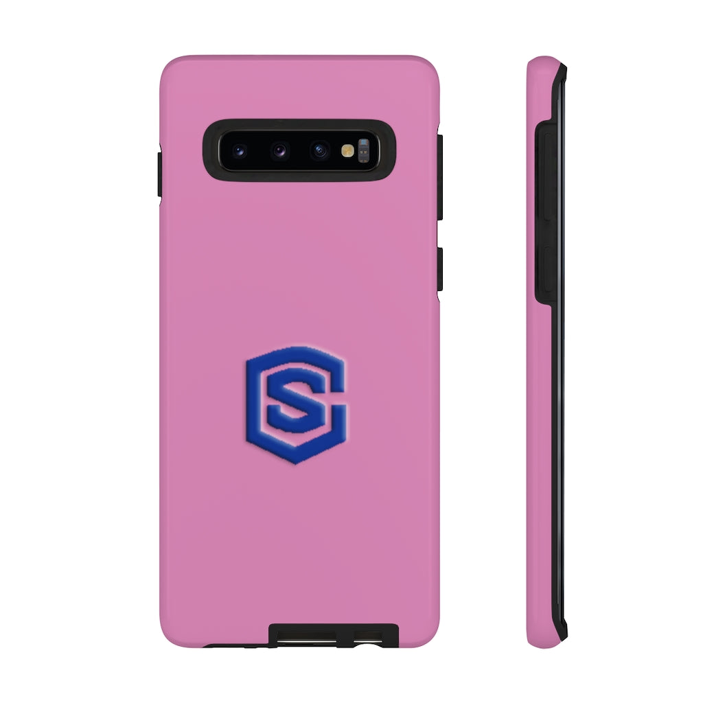 Pink Tough Cases Blue Logo