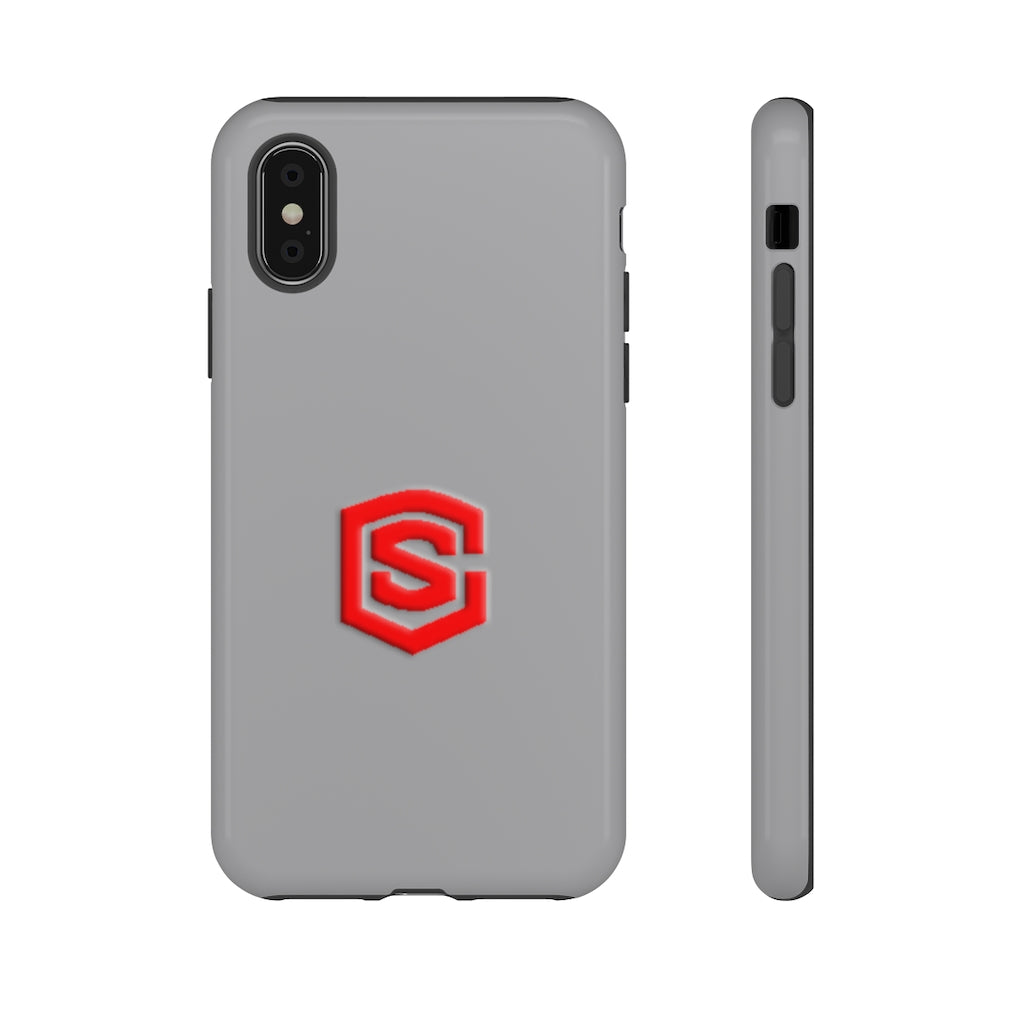 Grey Tough Cases Red Logo