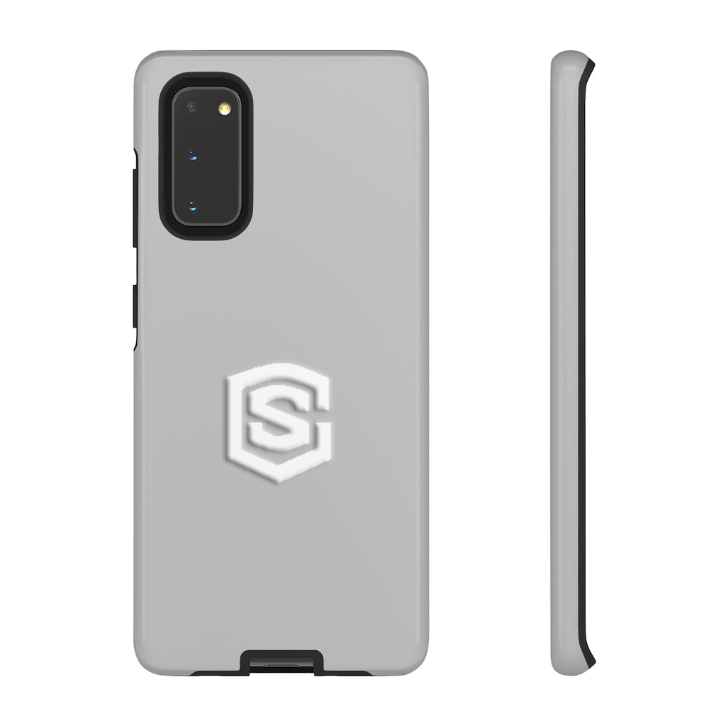 Grey Tough Cases White Logo