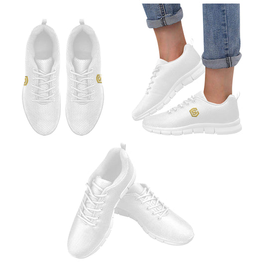 gold logo Women's Breathable Running Shoes (Model 055)