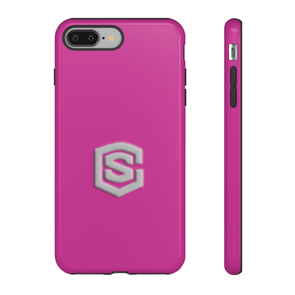 Pink Tough Cases Silver Logo