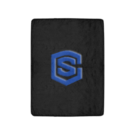 Black Ultra-Soft Micro Fleece Blanket with Blue Logo Ultra-Soft Micro Fleece Blanket 30"x40"