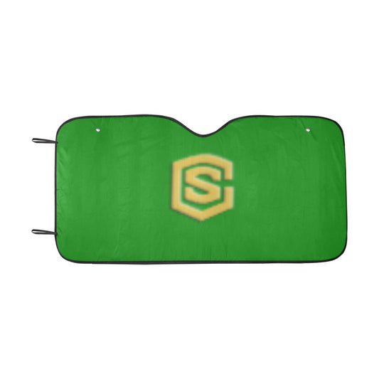 GREEN AUTO SUN SHADE WITH GOLD LOGO Auto Sun Shade 55" x 29.53"