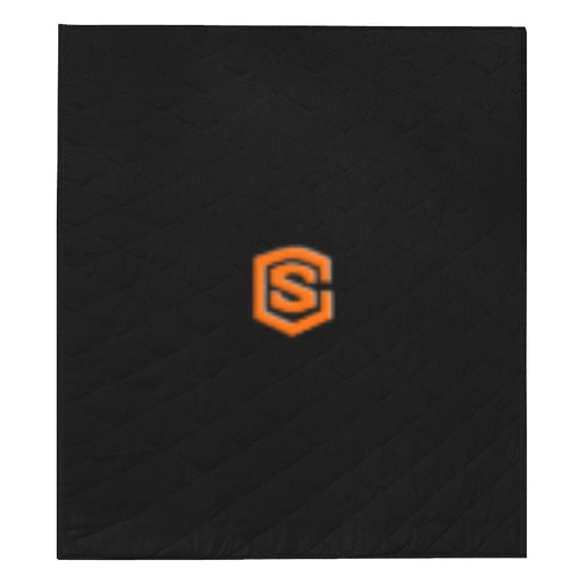 BLACK CUSTOM QUILT ORANGE LOGO Custom Quilt  70" x 80"