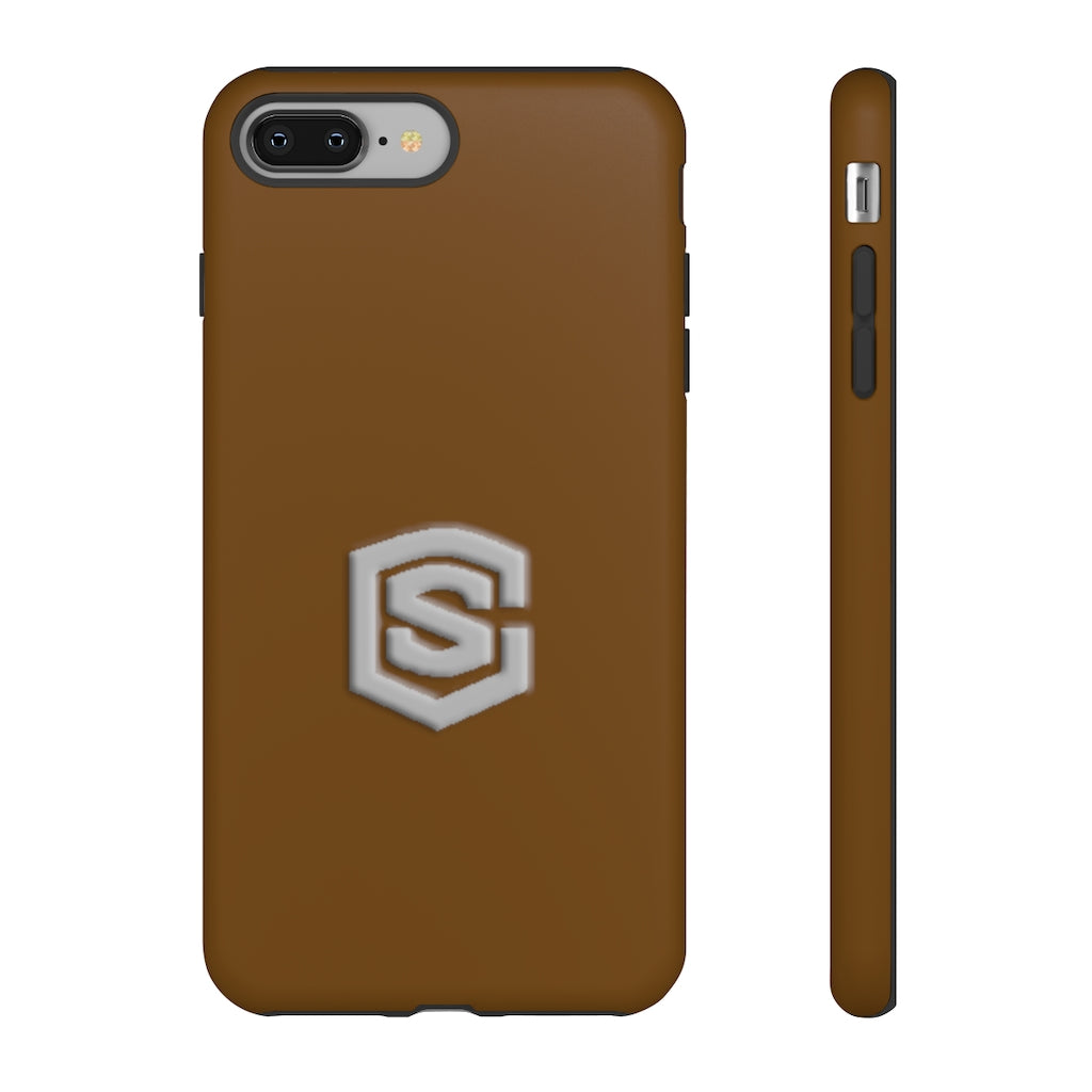 Brown Tough Cases Silver Logo