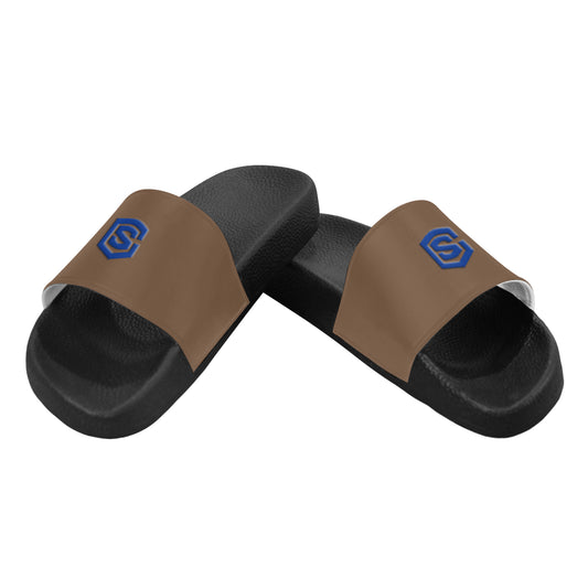 blue logo Men's Slide Sandals (Model 057)