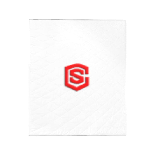 White Custom Quilt Red Logo Custom Quilt 50" x 60"