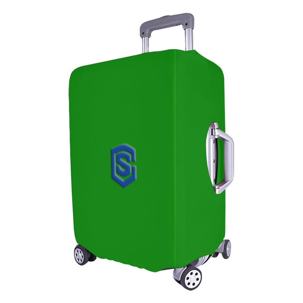 GREEN LUGGAGE COVER WITH BLUE LOGO Luggage Cover (Large Size) (26"-28")