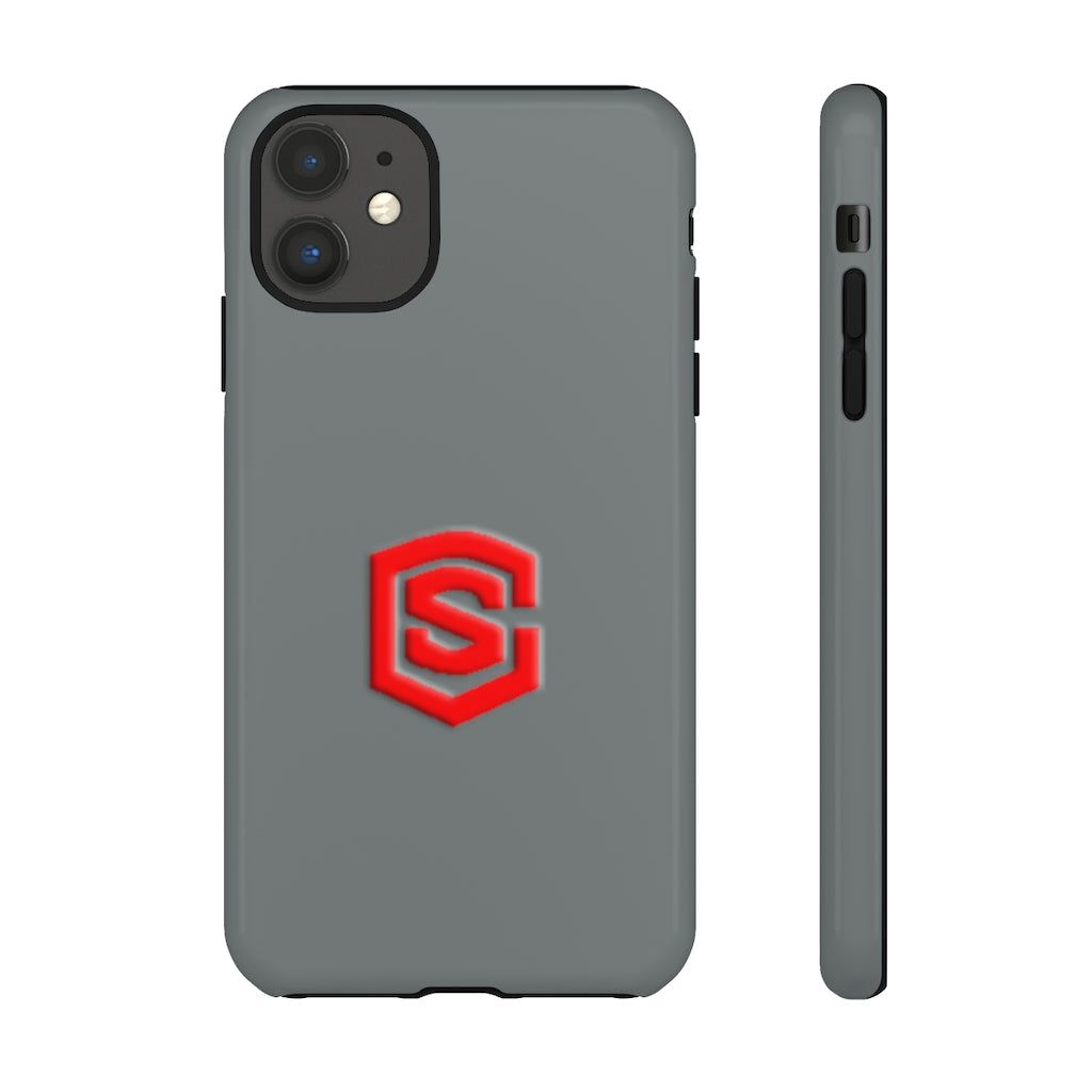 Grey Tough Cases Red Logo