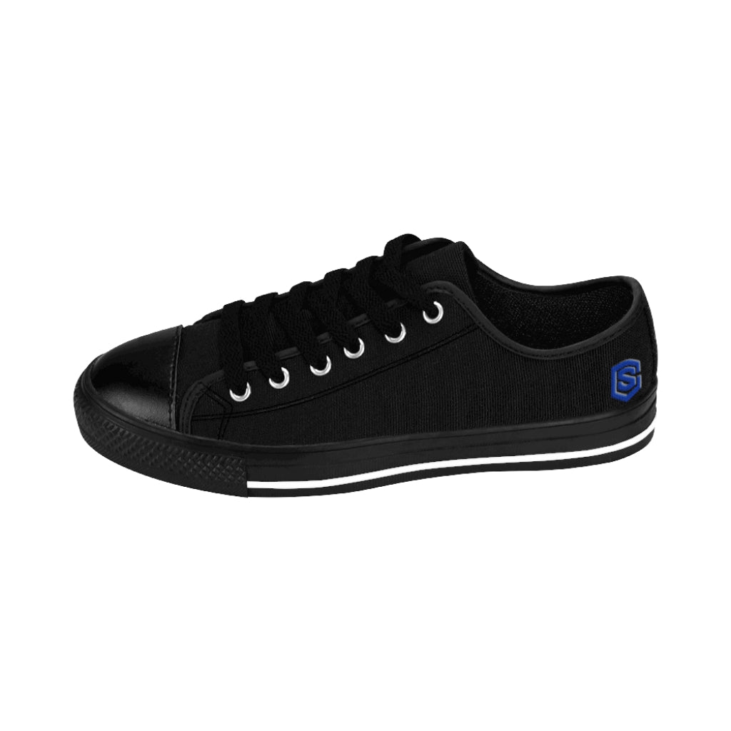 Black Women's Sneakers Blue logo