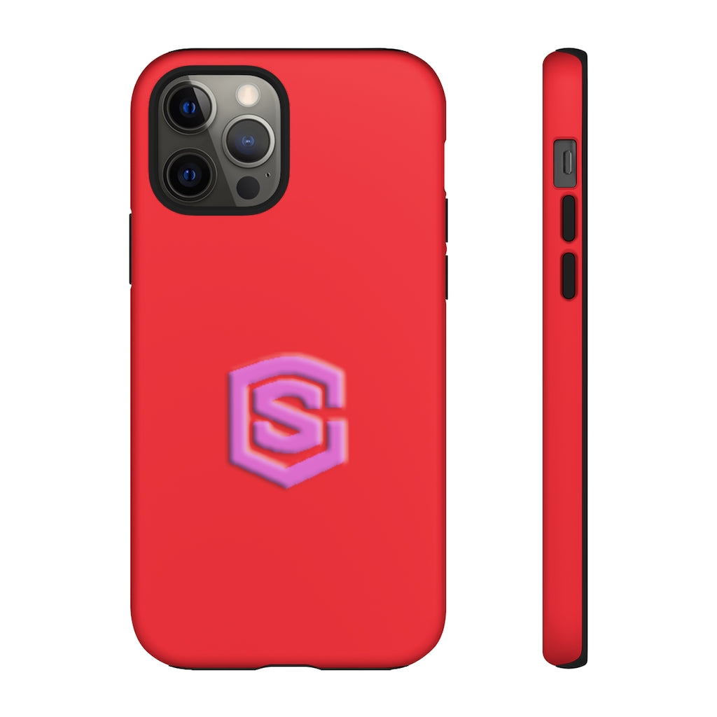 Red Tough Cases Pink Logo