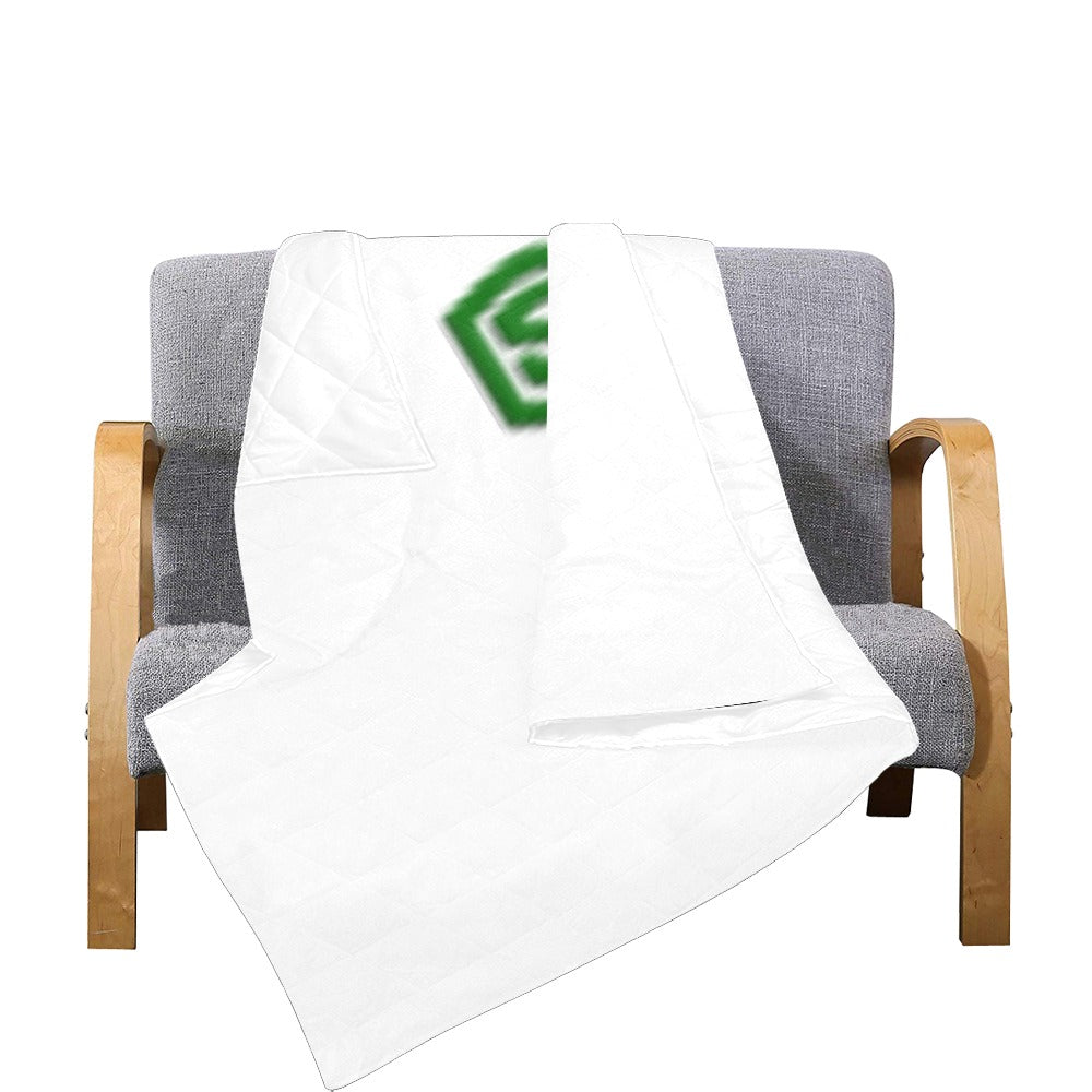 WHITE CUSTOM QUILT BROWN LOGO Custom Quilt  70" x 80"