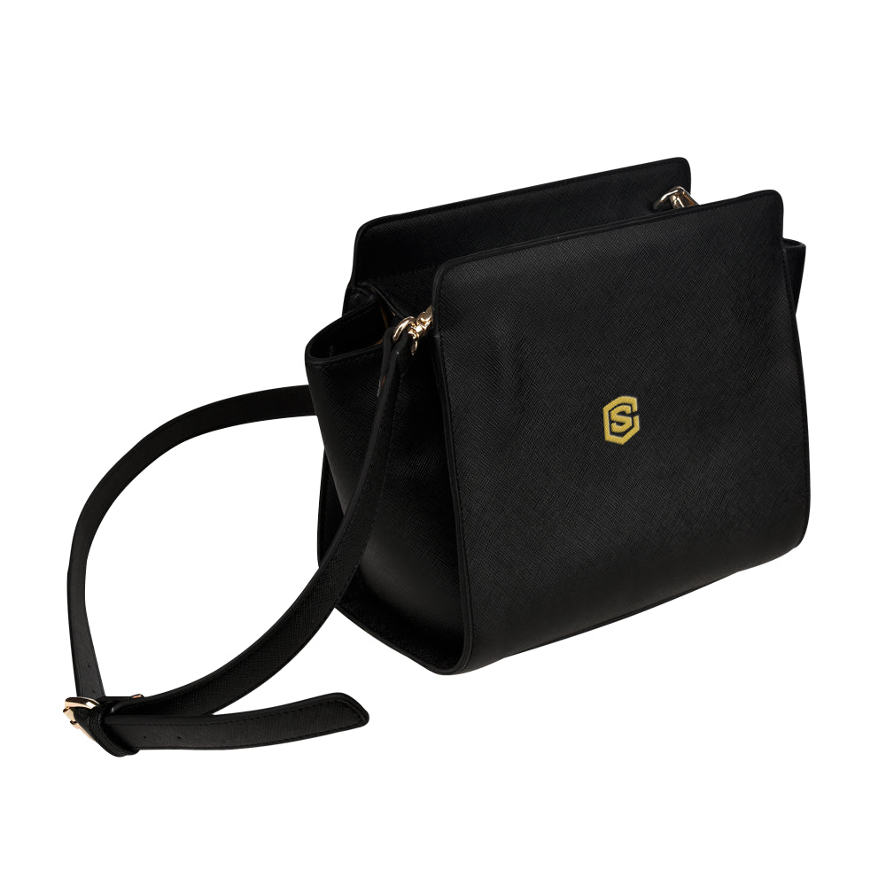 BLACK SATCHEL BAG gold logo Satchel Bag (Model 1635)