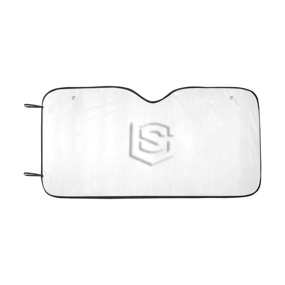 WHITE AUTO SUN SHADE WITH WHITE LOGO Auto Sun Shade 55" x 29.53"