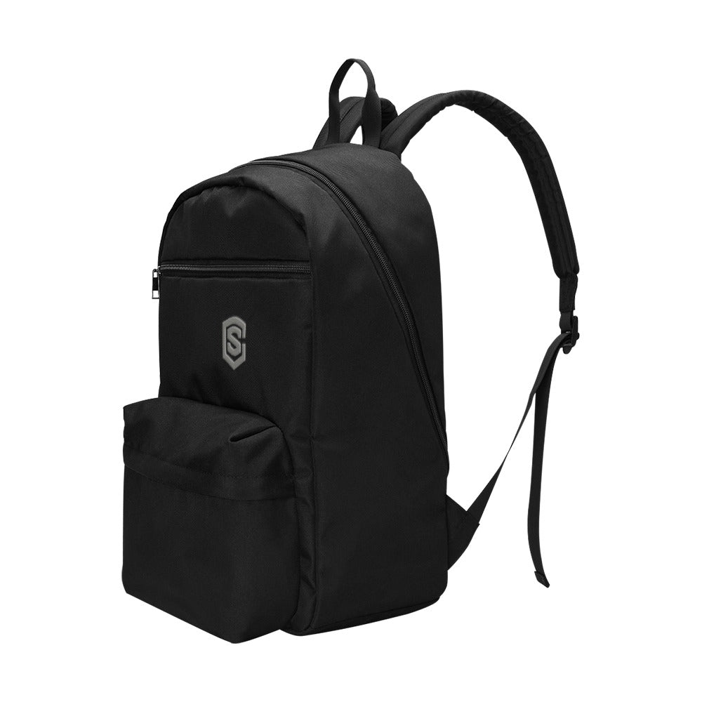 Black Travel Backpack With Grey Logo Travel Backpack(Large Capacity)(Model 1691)