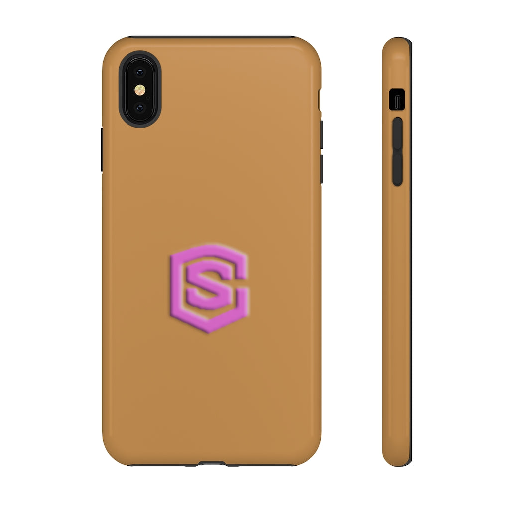 Brown Tough Cases Pink Logo