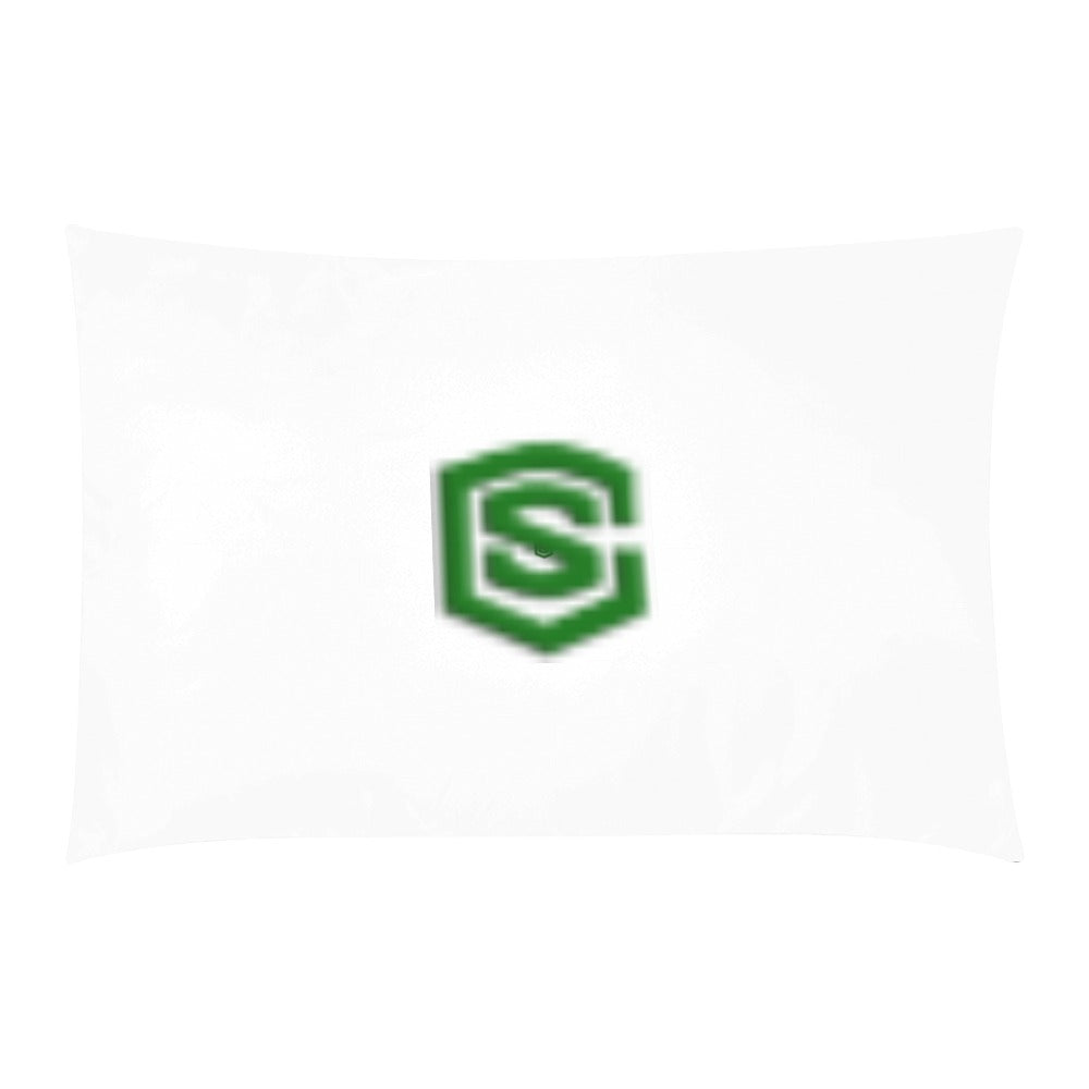 White 3-Piece Bedding Set (1 Duvet Cover 86"x70"; 2 Pillowcases 20"x30")(One Side) wtih Green Logo 3-Piece Bedding Set (1 Duvet Cover 86"x70"; 2 Pillowcases 20"x30")(One Side)