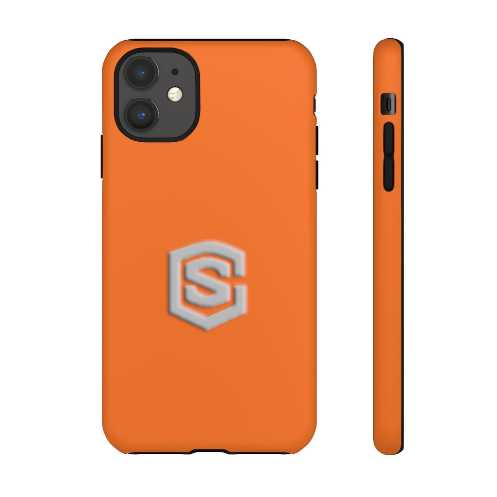 Orange Tough Cases Silver Logo