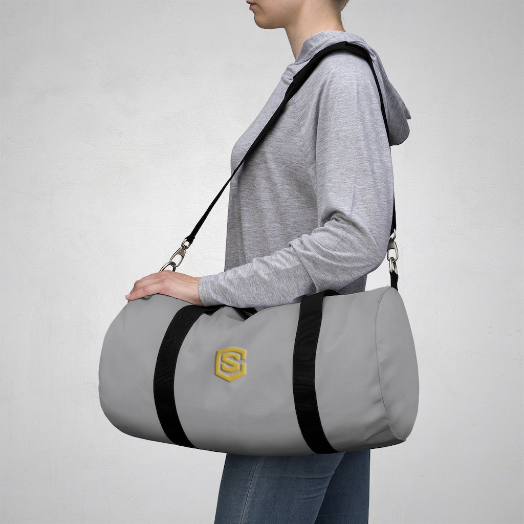 Grey Duffel Bag Gold Logo