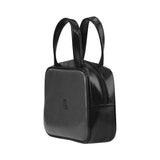 BLACK LEATHER TOP HANDLE HANDBAG  black logo Leather Top Handle Handbag (Model 1662)