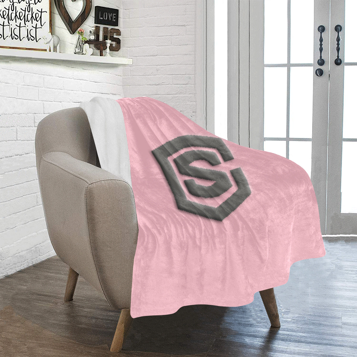 Pink Ultra-Soft Micro Fleece Blanket with Gray Logo Ultra-Soft Micro Fleece Blanket 30"x40"