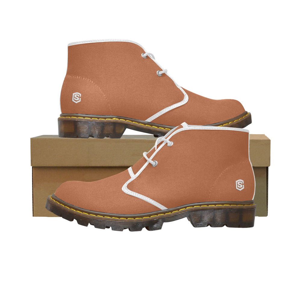 white Men's Canvas Chukka Boots (Model 2402-1)