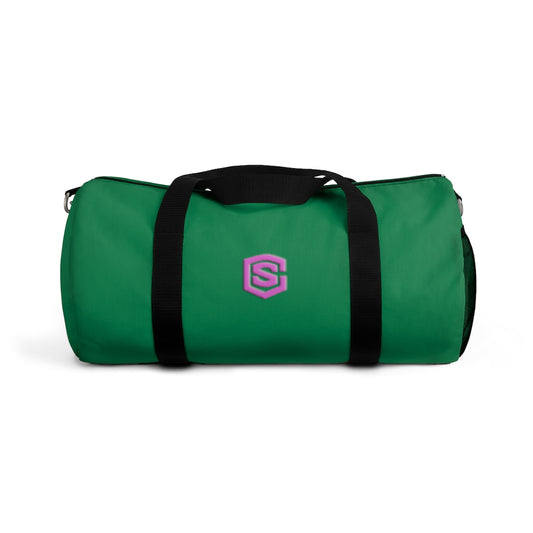 Green Duffel Bag Pink Logo