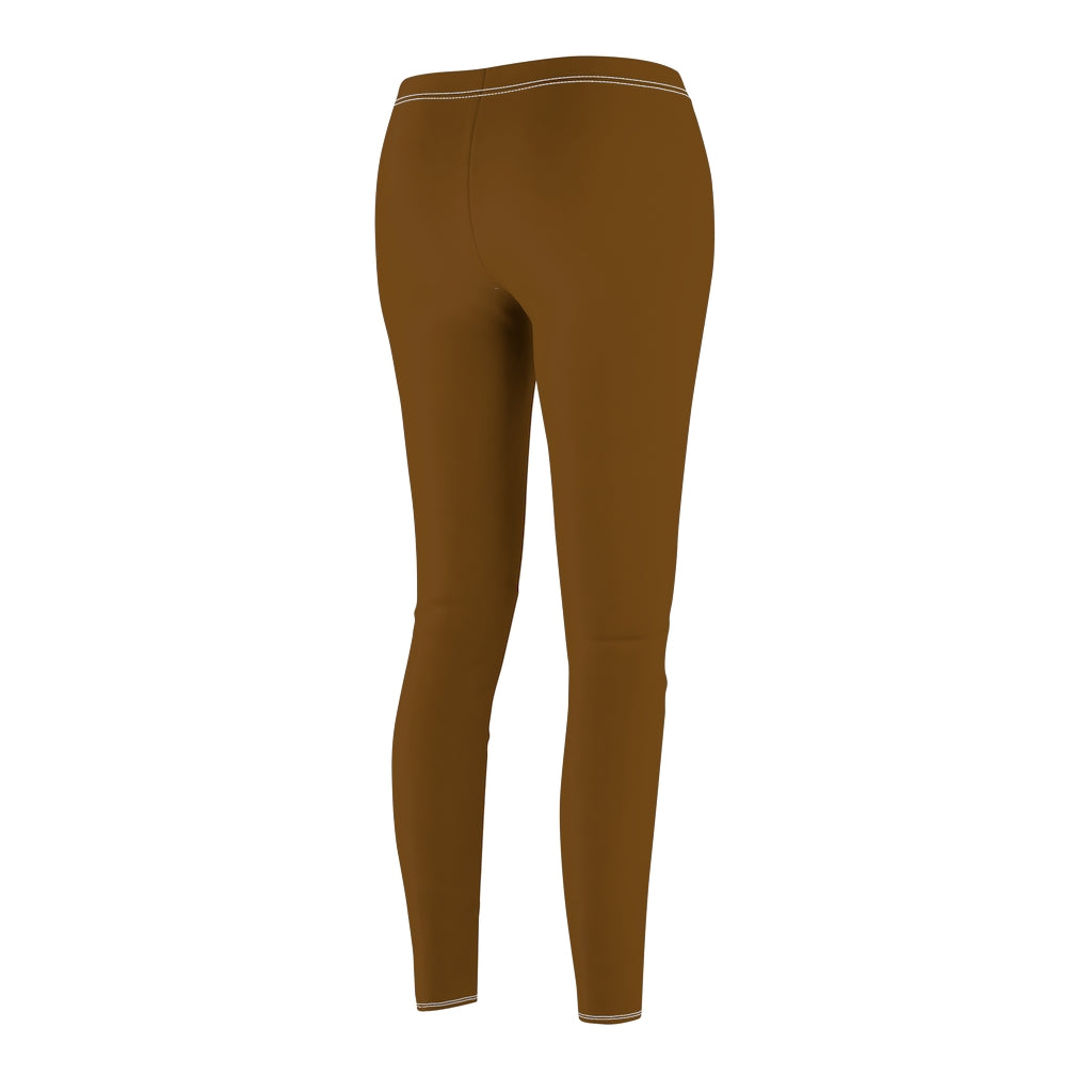 Brown Women's Cut & Sew Casual Leggings White logo
