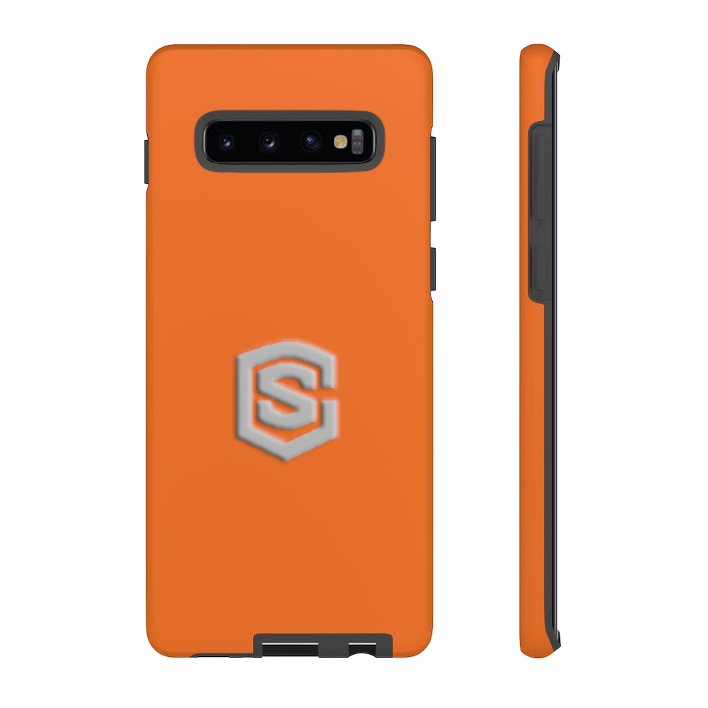 Orange Tough Cases Silver Logo