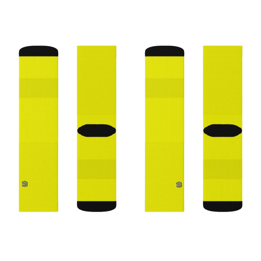 Yellow Sublimation Socks with Gray Logo