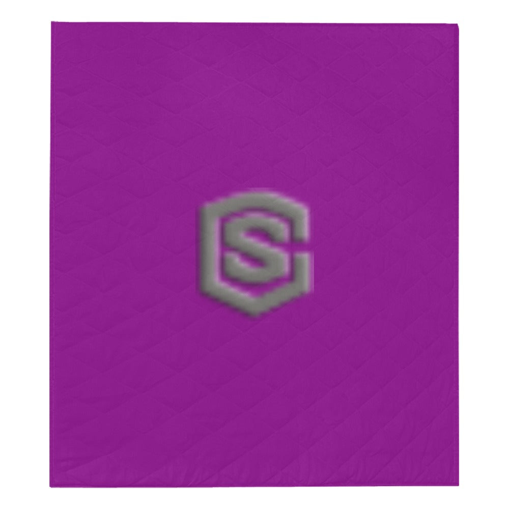 Purple Quilt with Gray Logo Custom Quilt  70" x 80"