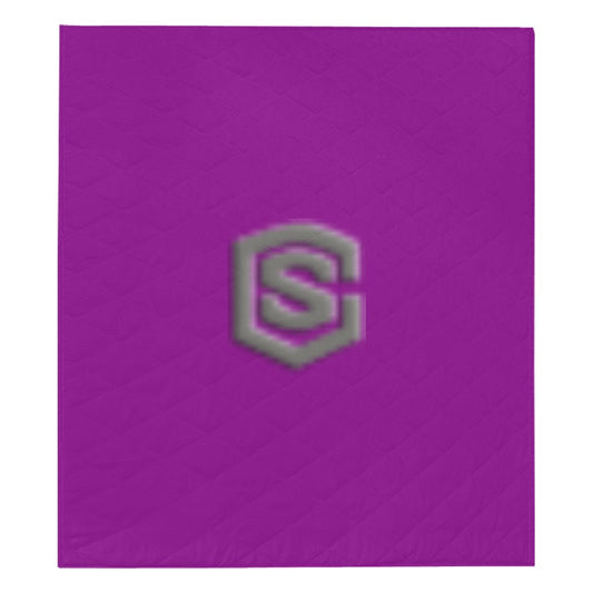 Purple Quilt with Gray Logo Custom Quilt  70" x 80"