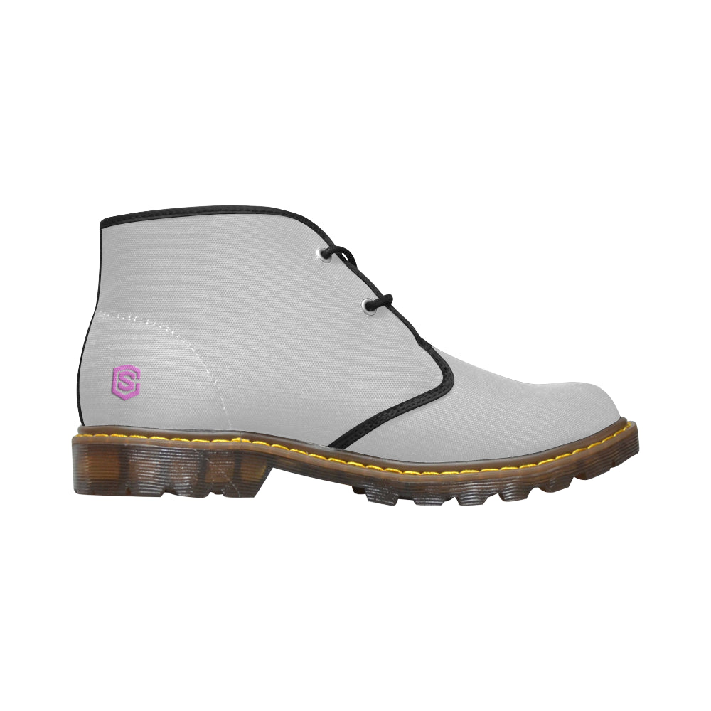 pink Men's Canvas Chukka Boots (Model 2402-1)