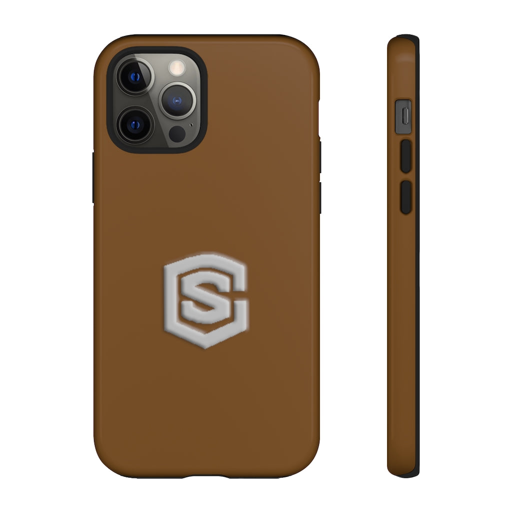 Brown Tough Cases Silver Logo