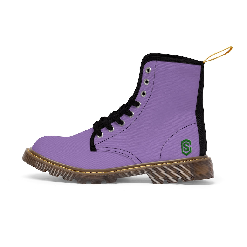 Pink Men's Canvas Boots Green Logo