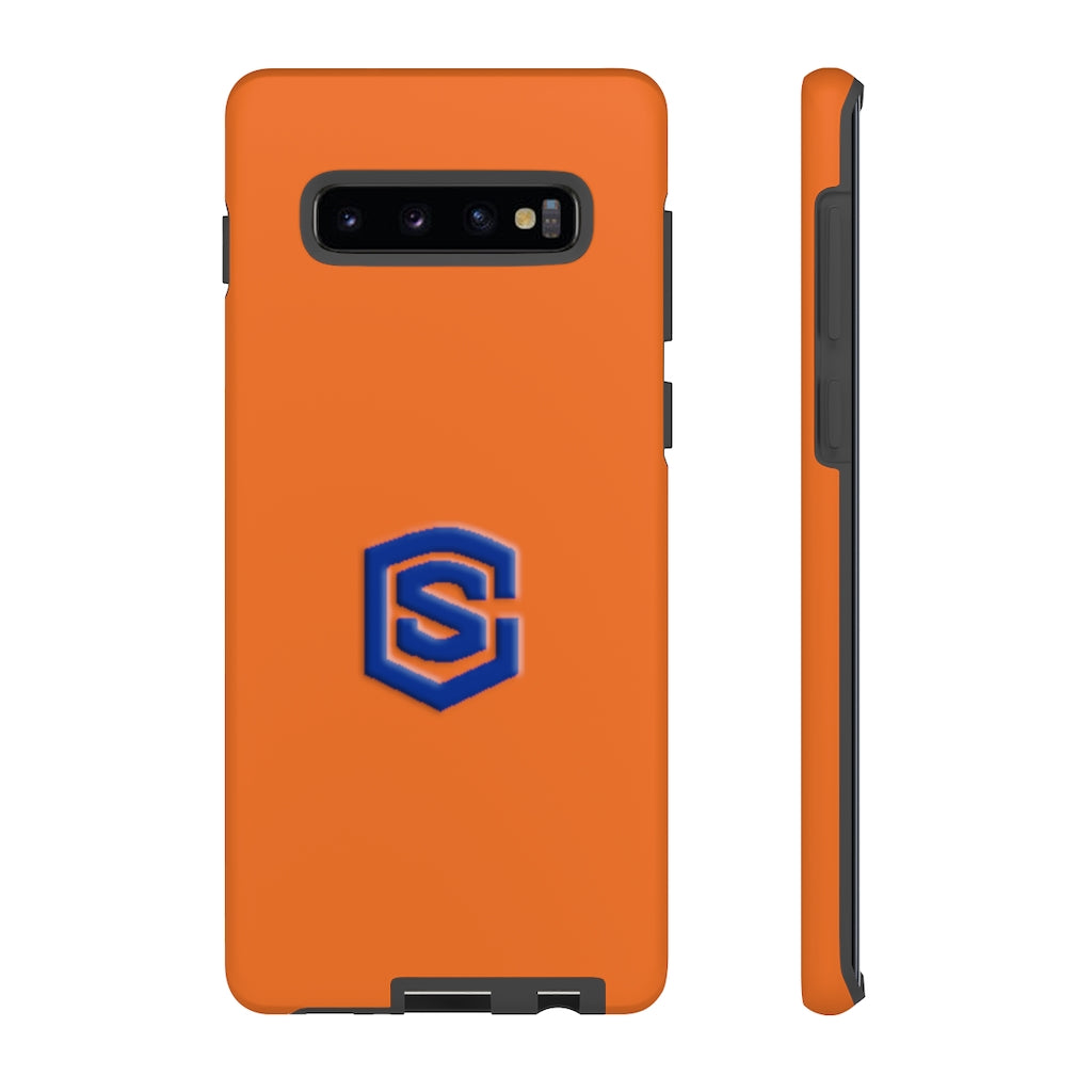 Orange Tough Cases Blue Logo