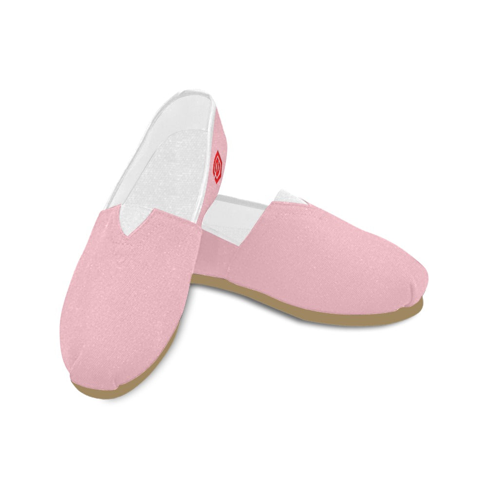 PINK casual shoes for women WITH RED LOGO Casual Canvas Women's Shoes (Model 004) (Designs are mirrored)