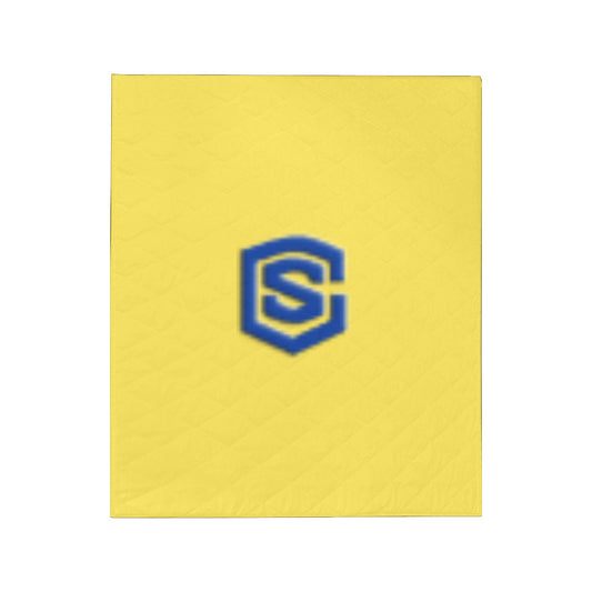 Yellow Custom Quilt Blue Logo Custom Quilt 50" x 60"