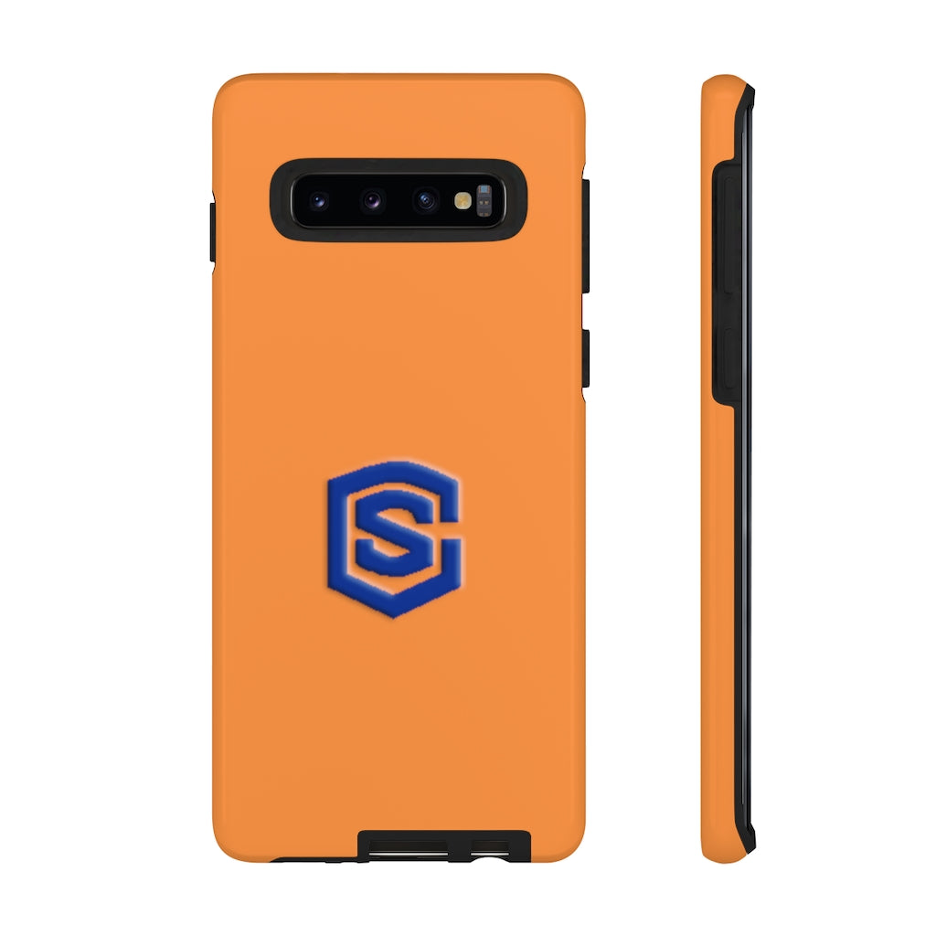 Orange Tough Cases Blue Logo