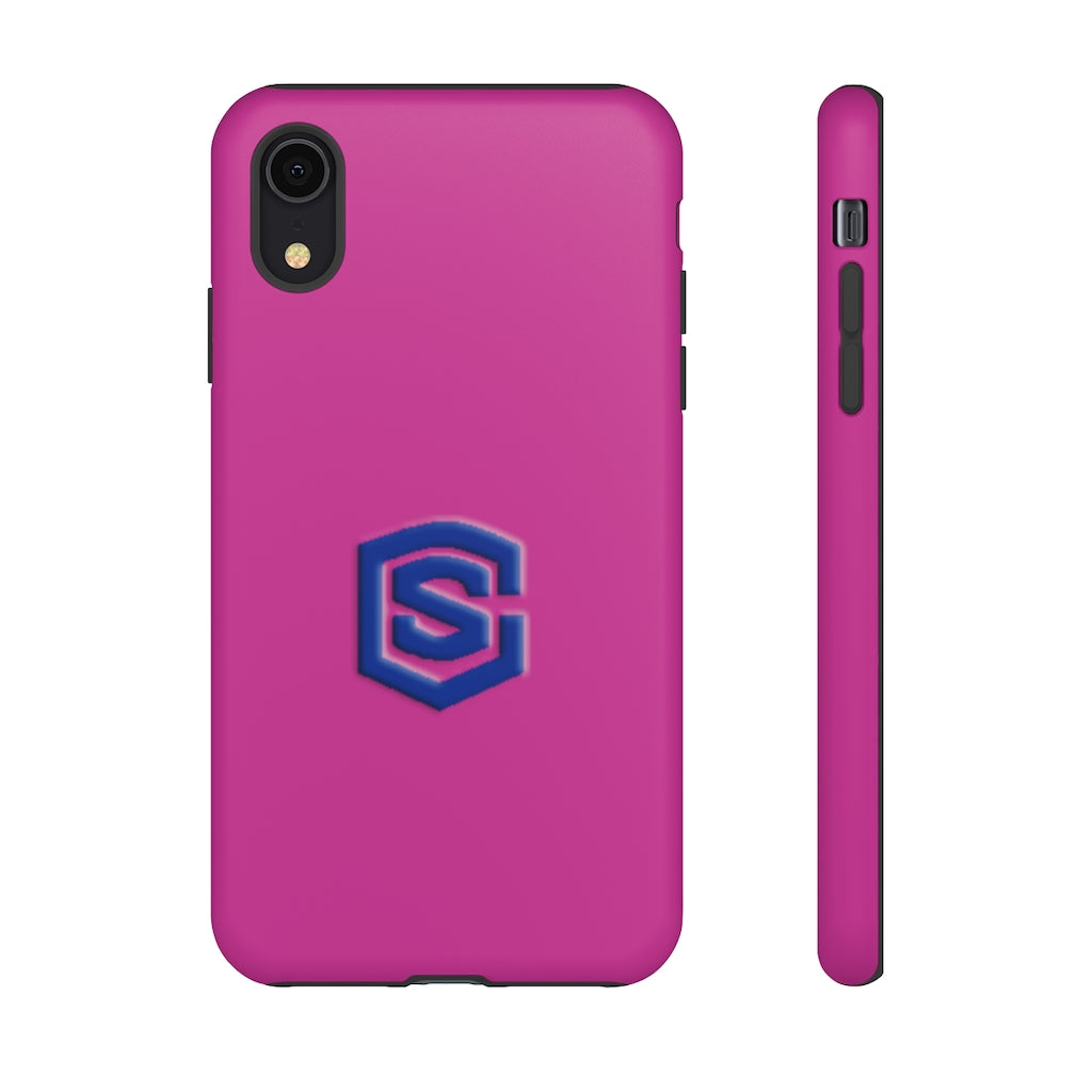 Pink Tough Cases Blue Logo