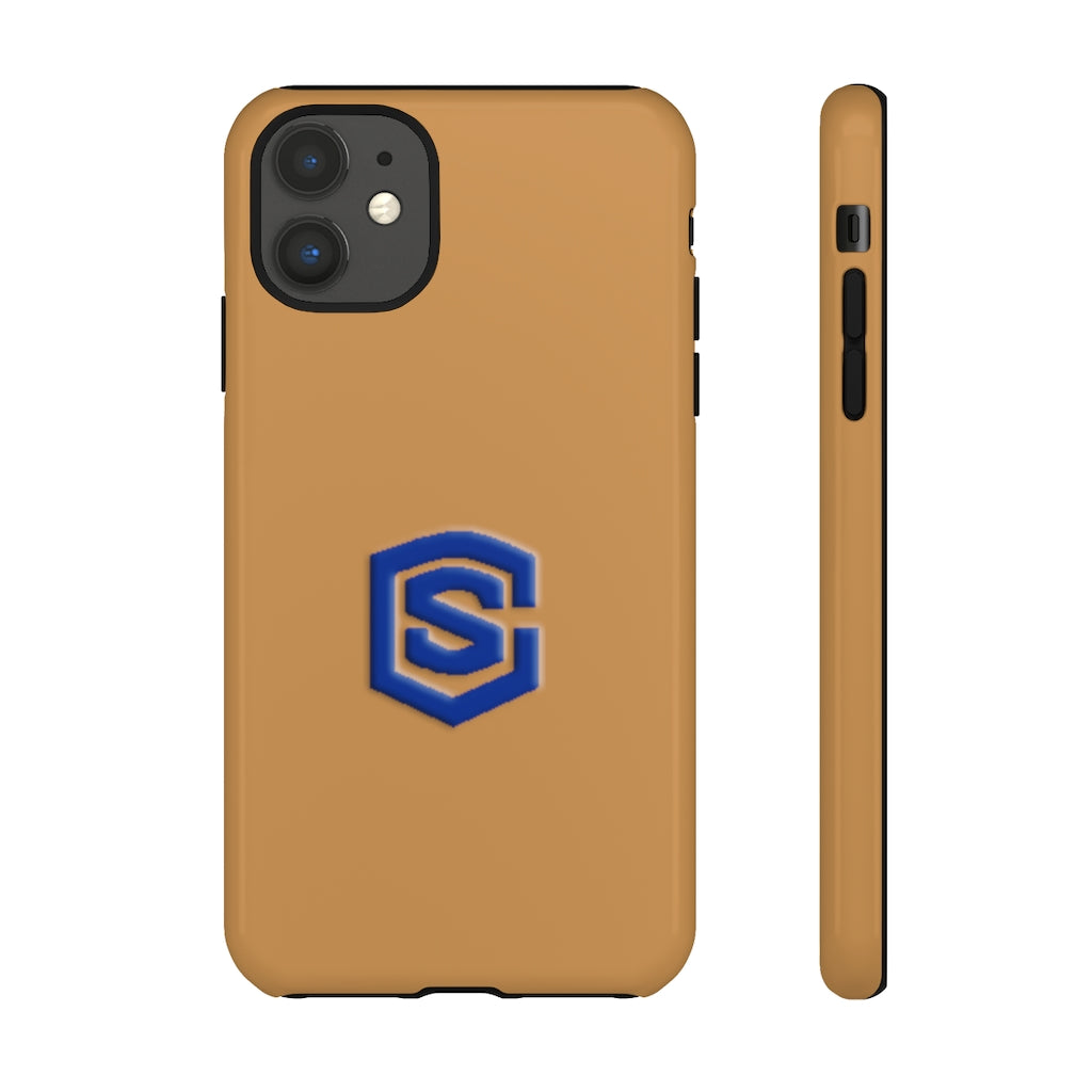 Brown Tough Cases Blue Logo