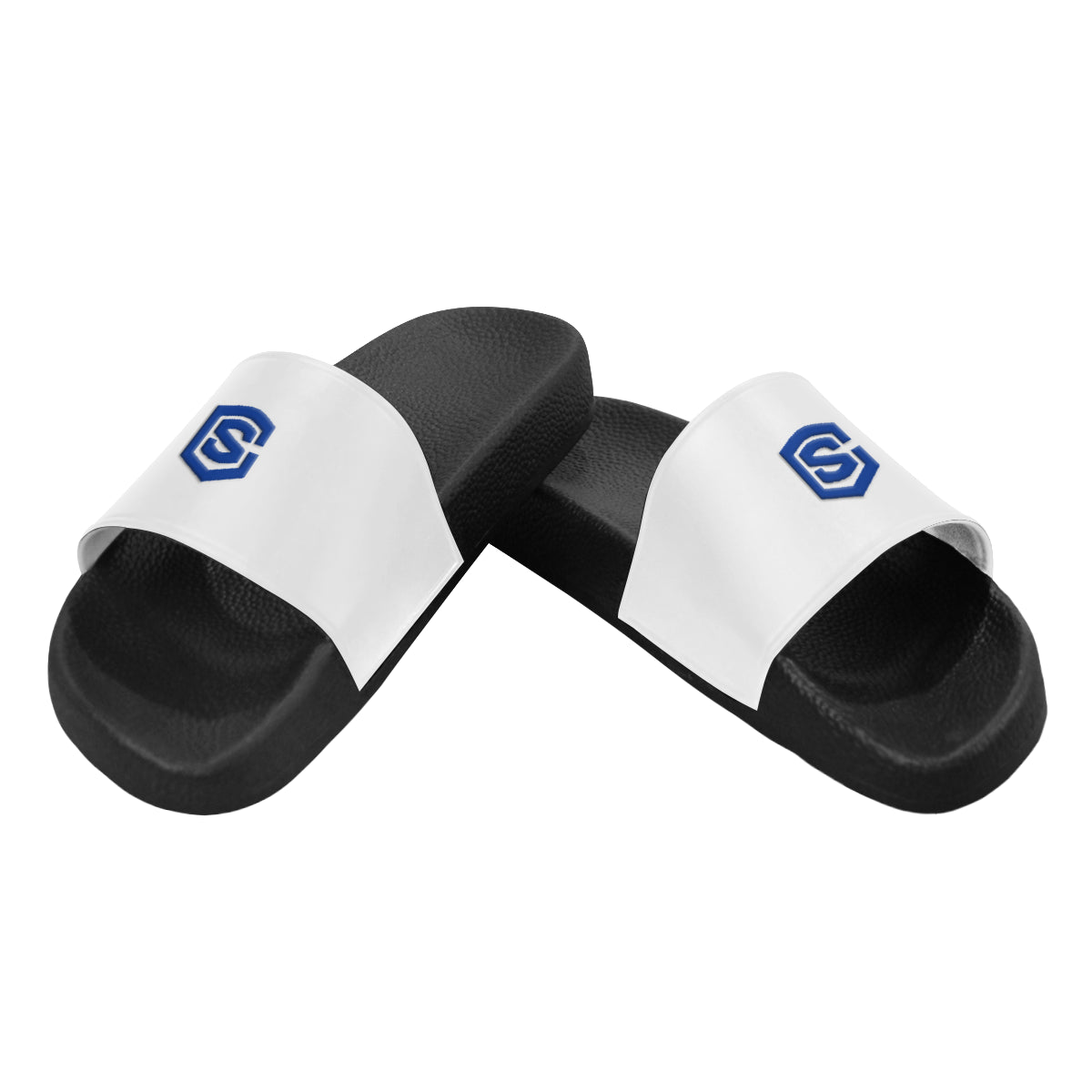 blue logo Men's Slide Sandals (Model 057)